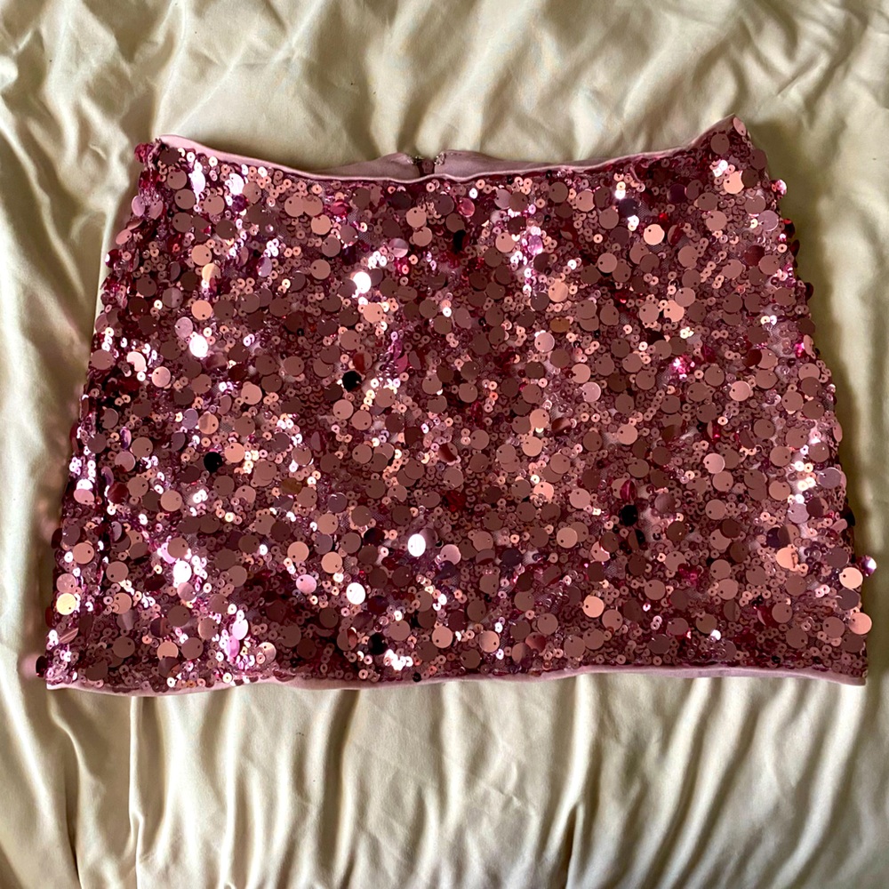 Windsor Pink Sequin Mini Skirt